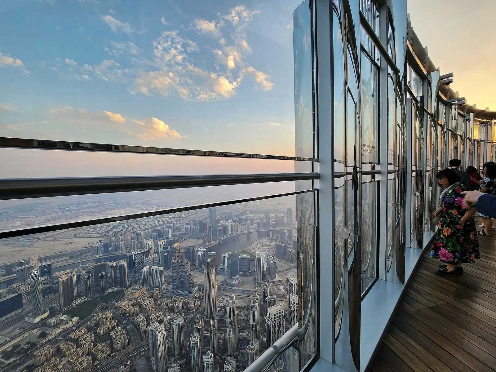 Looking down over Dubai from the observation deck at Burj Khalifa