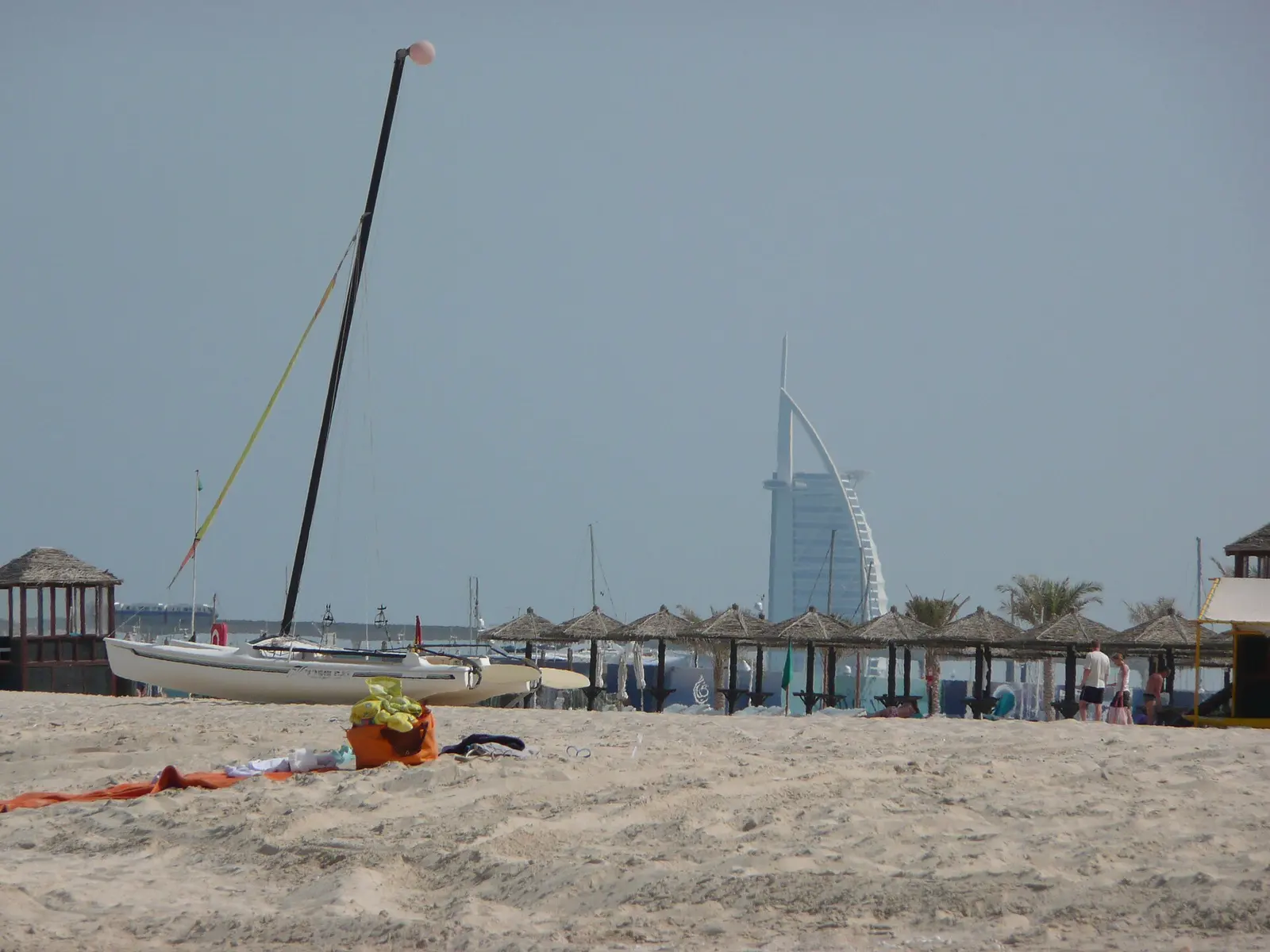 The Burj Al Arab seen from a Dubai beach