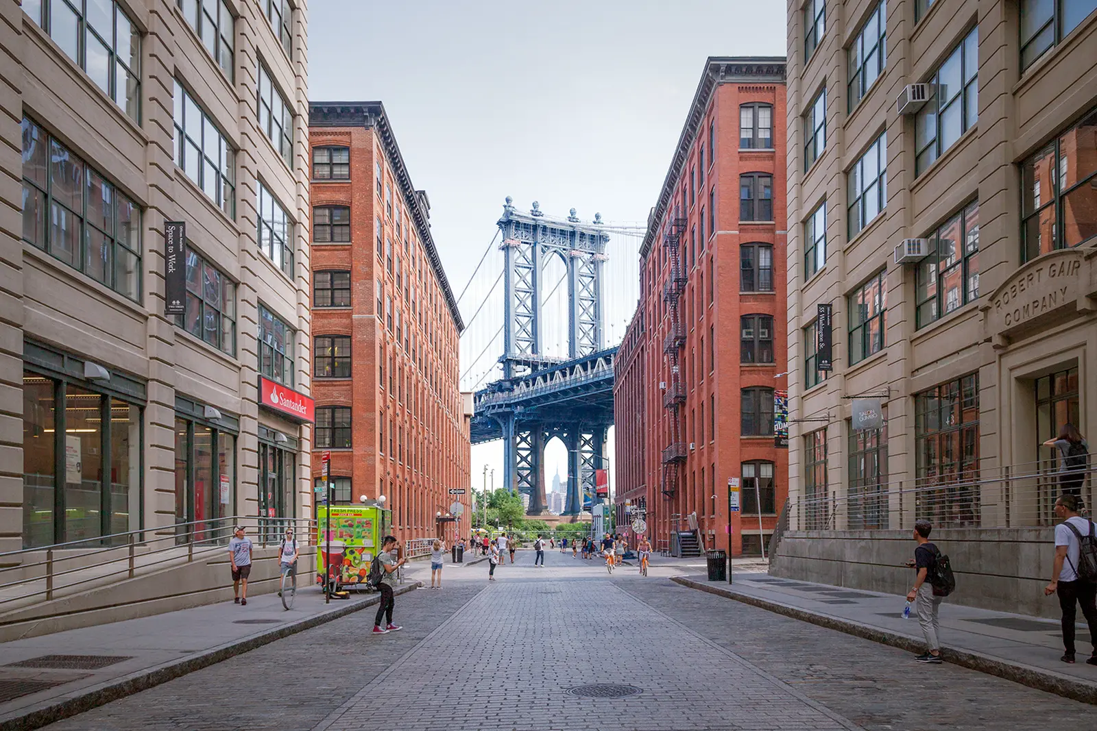 The Manhattan Bridge seen down Washington Street in DUMBO