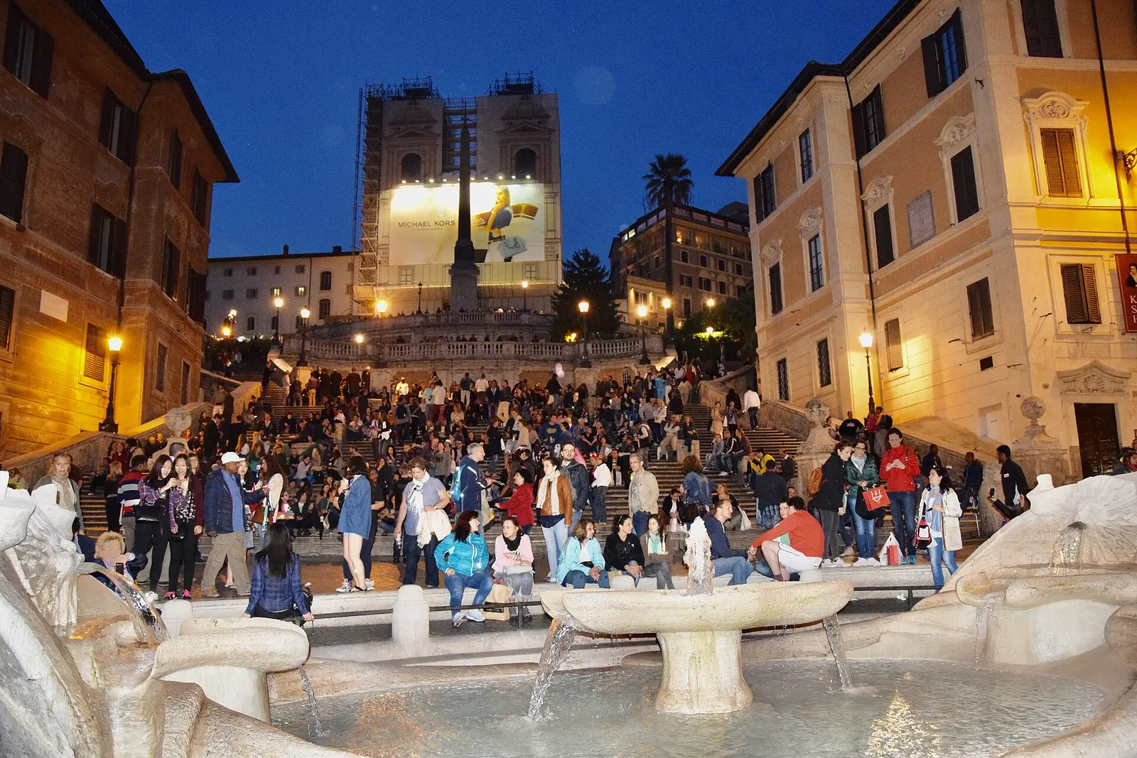 The Spanish Steps leading up to Trinita dei Monti